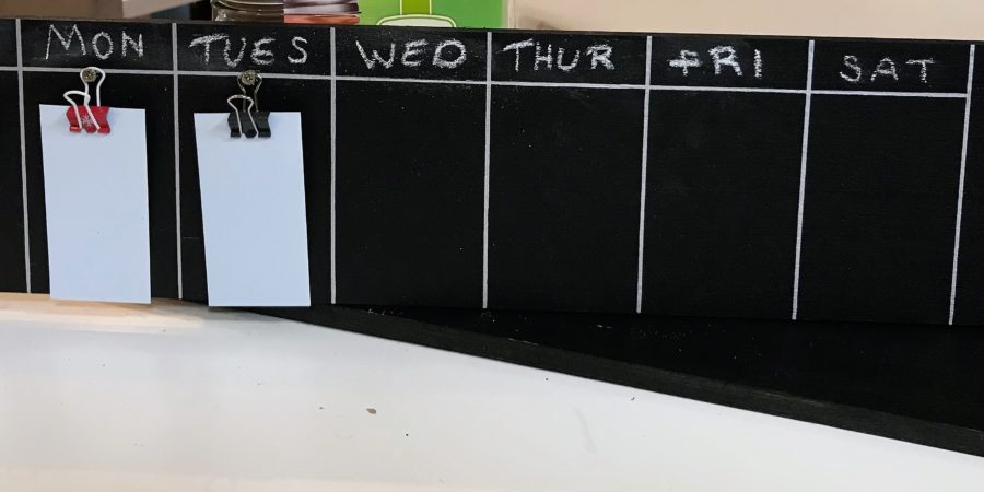 DIY chalkboard menu board